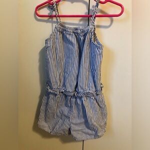 Girl’s 3T Oshkosh shorts romper with blue and white stripes